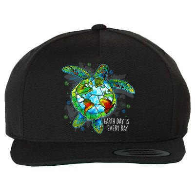 Earth Day 2024 Restore Recycle Sea Turtle Save The Planet Wool Snapback Cap