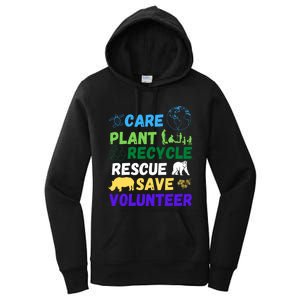 Earth Day 2024 Save Bees Rescue Animals Plant Trees Recycle Women's Pullover Hoodie