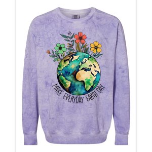 Earth Day 2024 Funny Earth Day Make Everyday Earth Day Colorblast Crewneck Sweatshirt