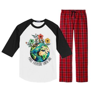 Earth Day 2024 Funny Earth Day Make Everyday Earth Day Raglan Sleeve Pajama Set