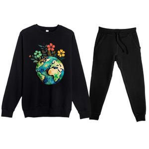 Earth Day 2024 Funny Earth Day Make Everyday Earth Day Premium Crewneck Sweatsuit Set