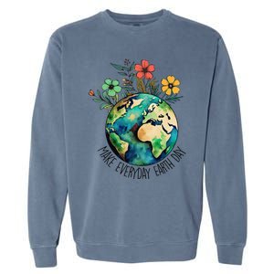 Earth Day 2024 Funny Earth Day Make Everyday Earth Day Garment-Dyed Sweatshirt