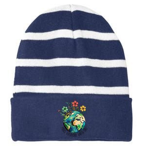 Earth Day 2024 Funny Earth Day Make Everyday Earth Day Striped Beanie with Solid Band