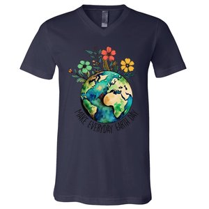 Earth Day 2024 Funny Earth Day Make Everyday Earth Day V-Neck T-Shirt