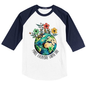 Earth Day 2024 Funny Earth Day Make Everyday Earth Day Baseball Sleeve Shirt