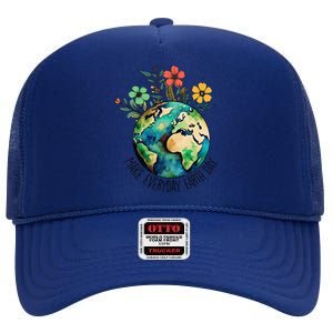 Earth Day 2024 Funny Earth Day Make Everyday Earth Day High Crown Mesh Back Trucker Hat