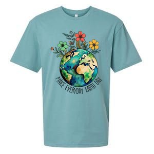 Earth Day 2024 Funny Earth Day Make Everyday Earth Day Sueded Cloud Jersey T-Shirt