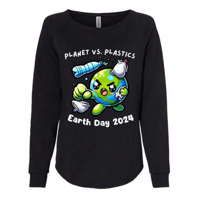 Earth Day 2024 Planet Vs Plastics Womens California Wash Sweatshirt