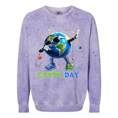 Earth Day 2024 Funny Earth Day Dab Colorblast Crewneck Sweatshirt