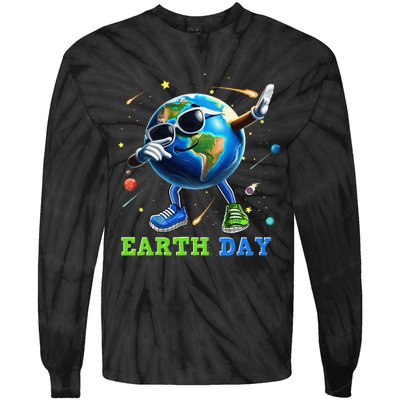 Earth Day 2024 Funny Earth Day Dab Tie-Dye Long Sleeve Shirt