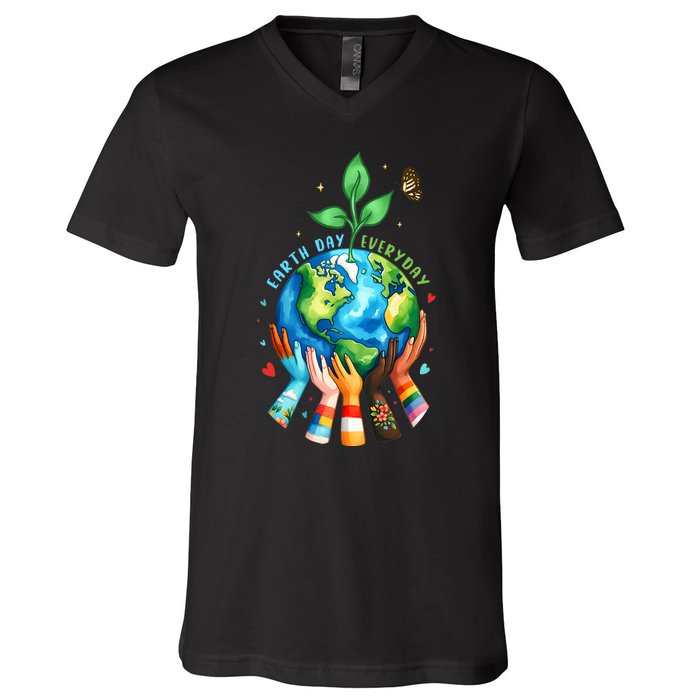 Earth Day 2024 Everyday Protect Environment Save The Planet V-Neck T-Shirt