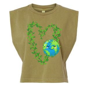 Earth Day 2024 Heart Earth Day Love Garment-Dyed Women's Muscle Tee