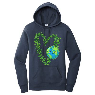 Earth Day 2024 Heart Earth Day Love Women's Pullover Hoodie