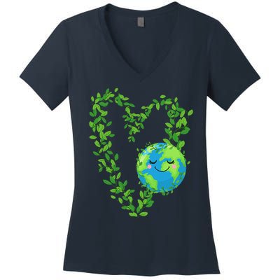 Earth Day 2024 Heart Earth Day Love Women's V-Neck T-Shirt