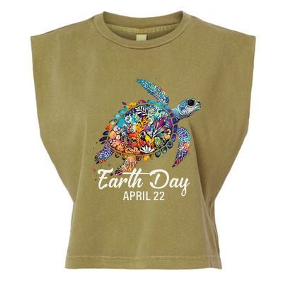 Earth Day 2024 Restore Earth Sea Turtle Art Save The Planet Garment-Dyed Women's Muscle Tee