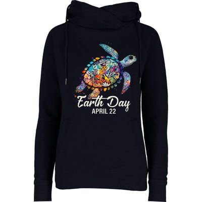 Earth Day 2024 Restore Earth Sea Turtle Art Save The Planet Womens Funnel Neck Pullover Hood