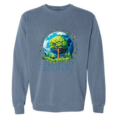 Earth Day 2024 Environmental International Awareness Garment-Dyed Sweatshirt