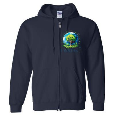 Earth Day 2024 Environmental International Awareness Full Zip Hoodie