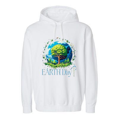 Earth Day 2024 Environmental International Awareness Garment-Dyed Fleece Hoodie