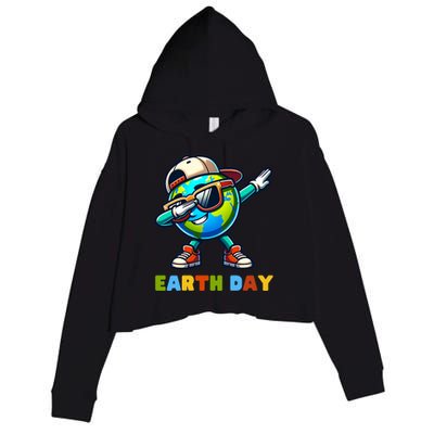 Earth Day 2024 Funny Earth Day Dab Crop Fleece Hoodie