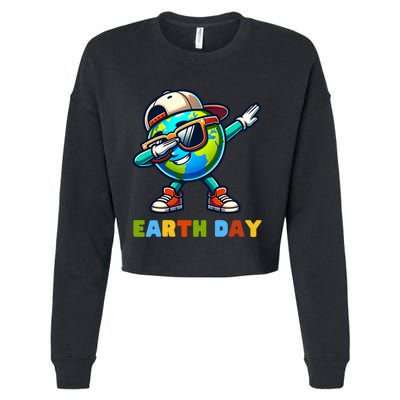 Earth Day 2024 Funny Earth Day Dab Cropped Pullover Crew