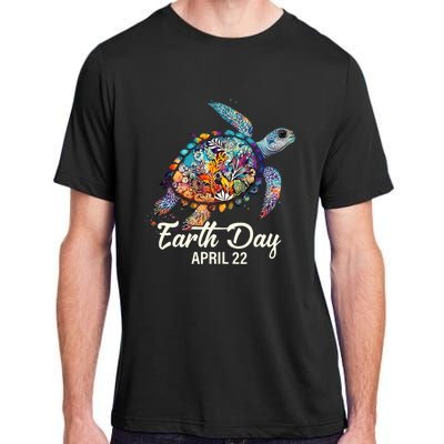 Earth Day 2024 Restore Earth Sea Turtle Art Save The Planet Adult ChromaSoft Performance T-Shirt