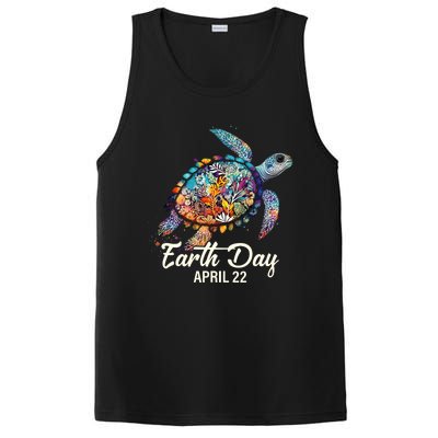 Earth Day 2024 Restore Earth Sea Turtle Art Save The Planet PosiCharge Competitor Tank