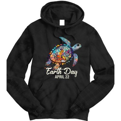 Earth Day 2024 Restore Earth Sea Turtle Art Save The Planet Tie Dye Hoodie