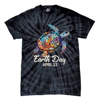 Earth Day 2024 Restore Earth Sea Turtle Art Save The Planet Tie-Dye T-Shirt