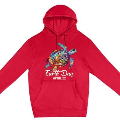 Earth Day 2024 Restore Earth Sea Turtle Art Save The Planet Premium Pullover Hoodie