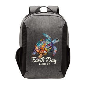 Earth Day 2024 Restore Earth Sea Turtle Art Save The Planet Vector Backpack