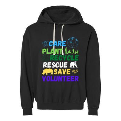 Earth Day 2024 Save Bees Rescue Animals Plant Trees Recycle Garment-Dyed Fleece Hoodie