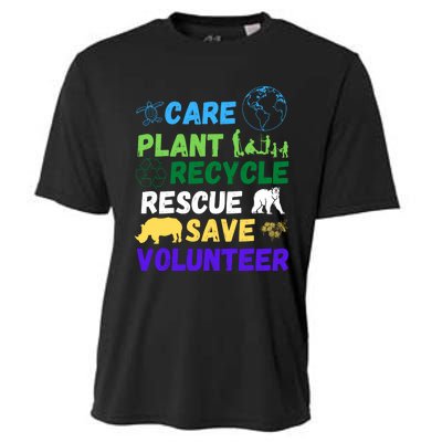 Earth Day 2024 Save Bees Rescue Animals Plant Trees Recycle Cooling Performance Crew T-Shirt