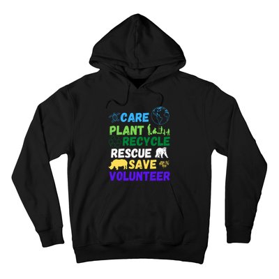 Earth Day 2024 Save Bees Rescue Animals Plant Trees Recycle Hoodie