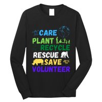 Earth Day 2024 Save Bees Rescue Animals Plant Trees Recycle Long Sleeve Shirt