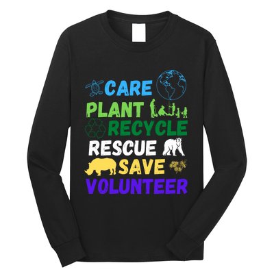 Earth Day 2024 Save Bees Rescue Animals Plant Trees Recycle Long Sleeve Shirt