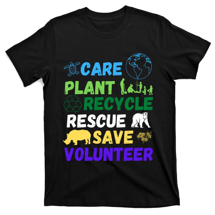 Earth Day 2024 Save Bees Rescue Animals Plant Trees Recycle T-Shirt