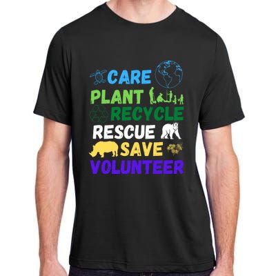 Earth Day 2024 Save Bees Rescue Animals Plant Trees Recycle Adult ChromaSoft Performance T-Shirt