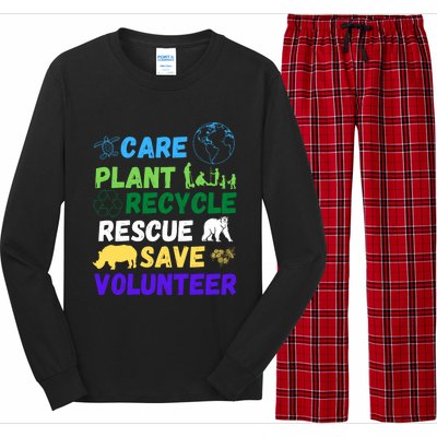 Earth Day 2024 Save Bees Rescue Animals Plant Trees Recycle Long Sleeve Pajama Set