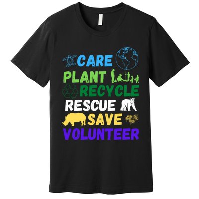 Earth Day 2024 Save Bees Rescue Animals Plant Trees Recycle Premium T-Shirt