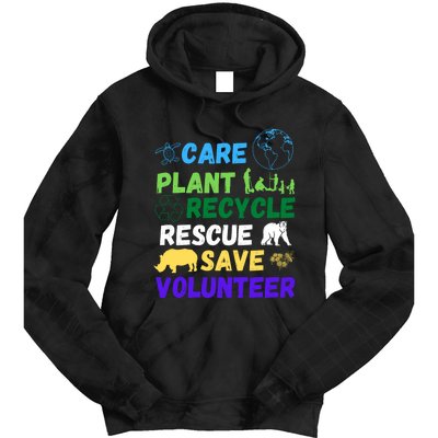 Earth Day 2024 Save Bees Rescue Animals Plant Trees Recycle Tie Dye Hoodie