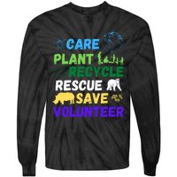 Earth Day 2024 Save Bees Rescue Animals Plant Trees Recycle Tie-Dye Long Sleeve Shirt