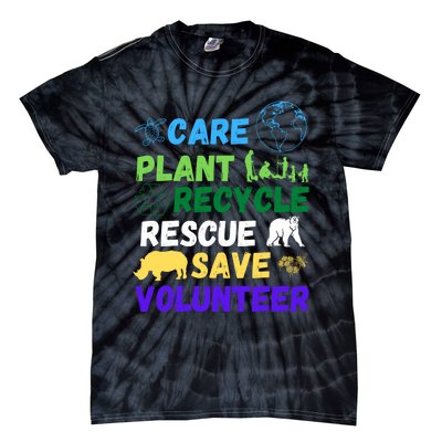 Earth Day 2024 Save Bees Rescue Animals Plant Trees Recycle Tie-Dye T-Shirt