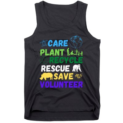 Earth Day 2024 Save Bees Rescue Animals Plant Trees Recycle Tank Top