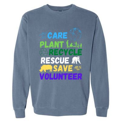 Earth Day 2024 Save Bees Rescue Animals Plant Trees Recycle Garment-Dyed Sweatshirt