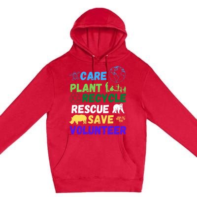 Earth Day 2024 Save Bees Rescue Animals Plant Trees Recycle Premium Pullover Hoodie