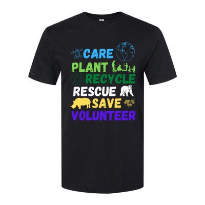 Earth Day 2024 Save Bees Rescue Animals Plant Trees Recycle Softstyle CVC T-Shirt