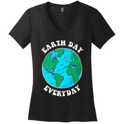 Earth Day 2023 Pocket Design Earth Day Everyday Women's V-Neck T-Shirt