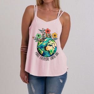 Earth Day 2024 Funny Earth Day Make Everyday Earth Day Women's Strappy Tank