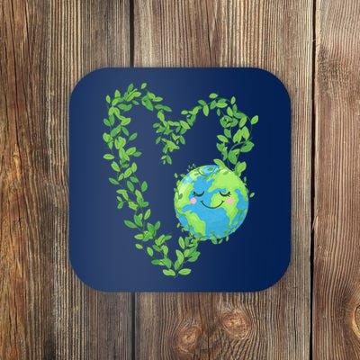 Earth Day 2024 Heart Earth Day Coaster